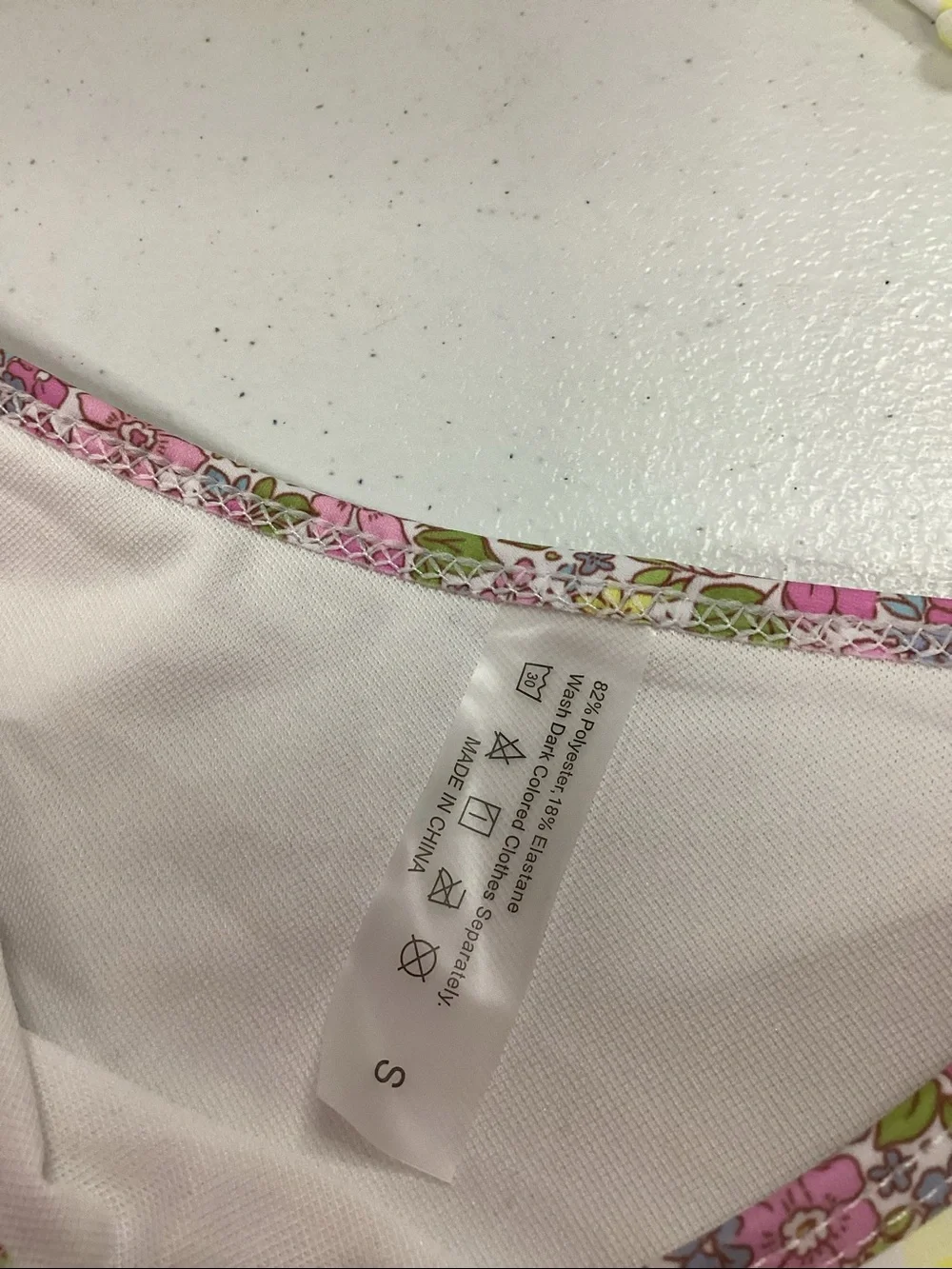 Women’s Floral Pink & Yellow Tie-Side Bikini